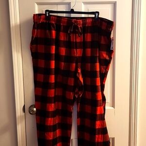 NWT Men's flannel red and black plaid pajama pants 4xb